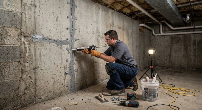 Basement Crack Repair in Tulsa County, OK