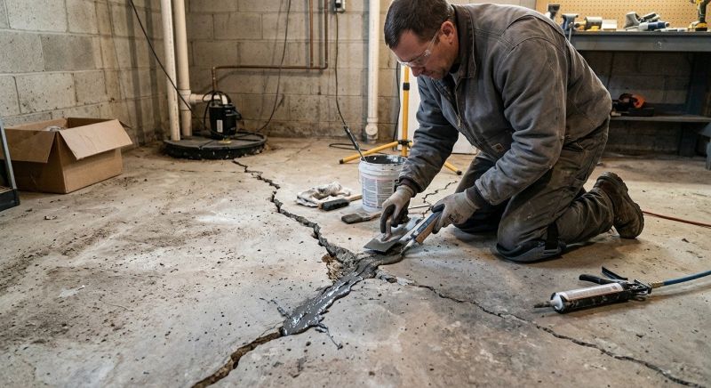 Cracked Basement Floor Repair in Tulsa County, OK